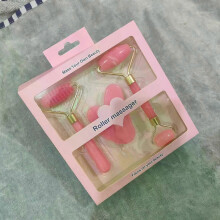 (Pink) 3pcs Set Resin Roller Massager for Face Body Gua Sha Face Care Beauty Health Massage Tool Roller Facial Massager Not Jade Stone 25-26
