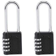 Lot de 2 cadenas d'extérieur étanches avec serrure à combinaison à 4 chiffres réinitialisable