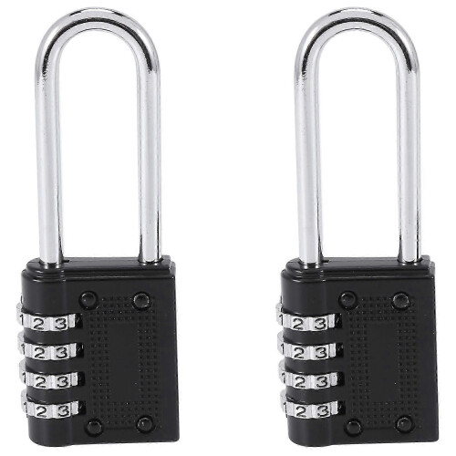 Outdoor Padlock 2-Pack Waterproof with Resettable 4-Digit Combination Lock