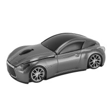 Draadloze muis in de vorm van een sportwagen met 1600 DPI optische sensor, 2,4 GHz USB-ontvanger, geschikt voor pc en iOS (grijs).