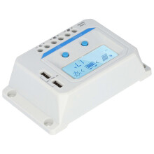 Zonne-laadregelaar met LCD-scherm, circuitbeveiliging, 3-traps PWM-laden, zonne-laadbeveiliging voor verkeerslichten (20A)