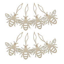 Unfinished Wooden Bee Cutouts, 30Pcs Blank Ornaments for Craft Projects