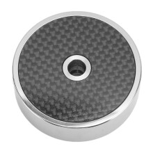 Stabilisateur de disque vinyle LP en acier inoxydable 304 et fibre de carbone, absorption des chocs, argent et noir.