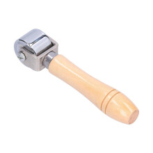 Persrandroller voor leerbewerking met houten handvat, geschikt voor het stempelen van bont voor lijmlaminering en doe-het-zelfprojecten, 26 mm