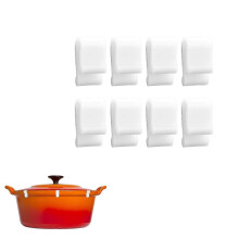 (8pcs, white) 2025 Dutch Oven Lid Protector Clips for Le Creuset, Staub & Tramontina Cast Iron Pots - Prevents Chipping & Scratching