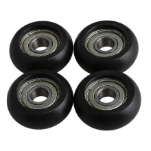 4 Sätze 8x32x12mm Schwarze Kugellagerstahl-Führungsrollen mit Kugellager