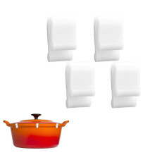 (4pcs, white) 2025 Dutch Oven Lid Protector Clips for Le Creuset, Staub & Tramontina Cast Iron Pots - Prevents Chipping & Scratching