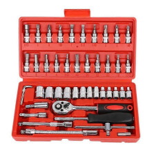 Kfz-Reparatur-Werkzeugset – 46-teilig/Set mit Steckschlüssel, Ratsche und Drehmomentschlüssel