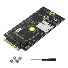 M.2 Key B auf A+E Adapterkarte mit Nano-SIM-Steckplatz für 3G/4G/5G, unterstützt USB 2.0/PCI-E 3042/3052