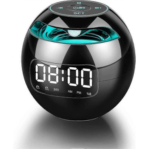 Dual Alarm FM Digital Bedside Alarm Clock with Snooze Function, 4" LED Display