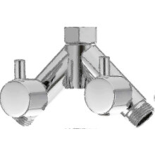 Messing omstelkraan doucheafsluiter 2-weg Y-splitter 1/2 inch voor doucheslang en douchekop chroom 0619