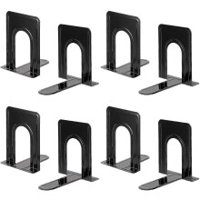 4 Pairs Heavy Duty Anti-slip Black Bookends for Shelves, Ideal for Library, Office, Home, School in Europe