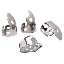 4 stuks metalen duim- en vingerplectrums van roestvrij staal voor akoestische gitaar, banjo en ukelele.