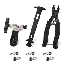 Fahrradkettenwerkzeug-Set, Fahrradreparaturwerkzeug, Kettenschneider, Kettenöffner, Kettenschnallenzange, Verschleißanzeiger