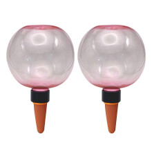 (2pcs, Pink) Self Watering Bulbs 500ml/350ml Large Watering Balls Planter Insert Slow Release Automatic Watering Globes for Houseplants Outdoor Plants