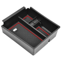 (A, Red) For Hyundai Tucson 2022 Center Console Organizer Tray Armrest Storage Box No Tools Installation ABS Plastic Anti Slip Pad