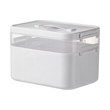 (large, 2) Portable Medicals Supplies Organizers Multiple Compartment PP Plastic Clear Top Emergency Storage Box For Home large