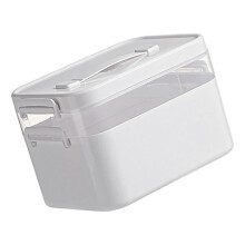 (small, 2) Portable Medicals Supplies Organizers Multiple Compartment PP Plastic Clear Top Emergency Storage Box For Home large