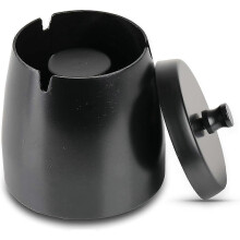 Stainless steel ashtray with secure non-slip mat for balconies