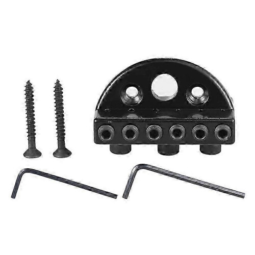 Locking mechanism for 6-string headless electric guitar nuts