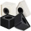 3D Microphone Logo Cube Stand: Modern Studio Design with White Square Base 1