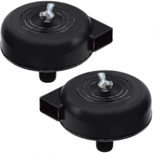 Silent Compressor Air Filter, 16mm 3/8 PT Male Thread Black 2-Pack