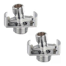 2 adattatori per rubinetto a parete per soffione doccia regolabile in rame con filettatura maschio da 1/2", finitura cromata