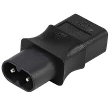 Industrieller 2-Pin-EU-Netzadapter: IEC 320 C8 Stecker auf IEC 320 C9 Buchse, 6 A/250 V