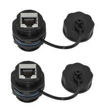 IP68-geschirmter industrieller RJ45-Einbaukoppler für CAT6/CAT5E/CAT5, 2 Stück