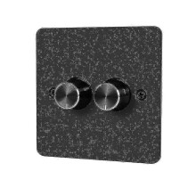 2-fach 120-W-DC-12-V-24-V-LED-Wanddimmerschalter mit Ein-/Ausschalter und Drehregler