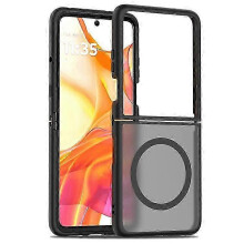 Schutzhülle für Motorola Razr 60 Ultra 5G, kompatibel mit MagSafe, TPU-Rahmen, Acryl-Rückseite, Skin-Touch, Schwarz