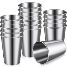 Lot de 16 tasses de voyage en acier inoxydable pour les activités de plein air
