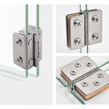 270 Opening Angle Stainless Steel Glass Door Hinges for 8-10mm Thick Glass (2 Pieces)
