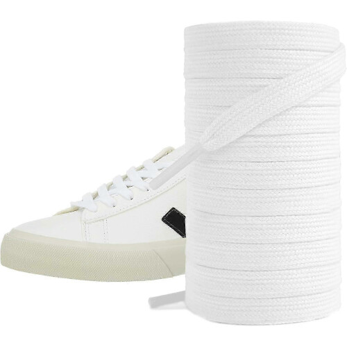 Athletic flat shoelaces for Veja sneakers-cotton solid color
