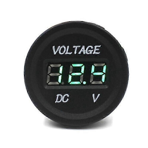 Voltmetro digitale a LED impermeabile per auto e moto, 12V-24V CC (verde)