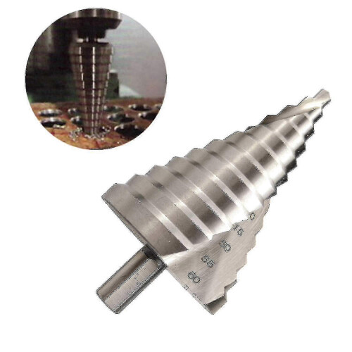 HSS Conical Step Drill 6-60mm 12 Steps Spiral Design for Countersinking