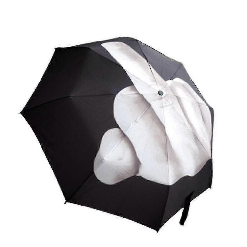 Cooler, modischer schwarzer Regenschirm mit neuem Mittelfinger-Design