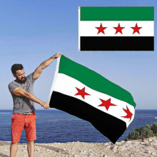 Syrische nationale vlag 90x150cm met messing oogjes voor langdurig gebruik