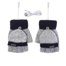 Double-sided heated woven gloves, washable USB rechargeable warm gloves, suitable for indoor office typing