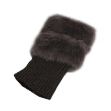 Women Leg Warmers Fur Trim Boot Cuff Cover Female Fur Boots Anklets Warm Socks Set Christmas Fur Feet Set Short Wool Shoes Set Breathable Adult Socks