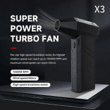 Turbo-Jet-Ventilator für Holzofen – Bürstenloser Motor, Windgeschwindigkeit 52 m/s