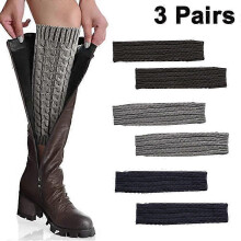 3 pairs of women's leg warmers, winter leg warmers, warm leg warmers, knitted knitted leg warmers, one size