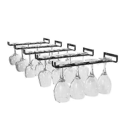Kitchen storage rack for stemware, 5 pcs wall mounted wine glass organizer, 30cm