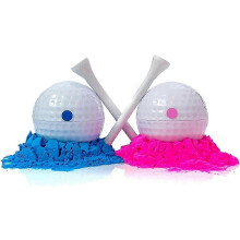Golfball-Set zur Geschlechtsenthüllung, explosives Golfball-Set – Golf-Set zur Geschlechtsenthüllung mit 1 pinken und 1 blauen Ball für Scherze