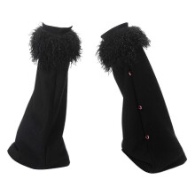 Manicotti da donna Harajuku Punk in pelliccia sintetica patchwork larghi e comodi scaldamuscoli svasati al ginocchio calze lunghe streetwear