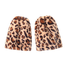 Luipaardprint harige laarzenhoezen, vintage verdikte warme beenwarmers, winterse pluizige pluche beenbeschermers, lange kuitkousen voor dames