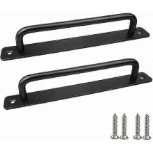 2 stuks schuifdeurgrepen van aluminiumlegering met schroeven, matzwart, geschikt voor schuifdeuren, deuren voor kasten en dressoirs.