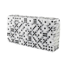 Six-sided dice for educational math games-100 white