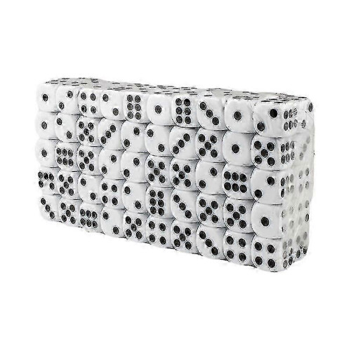 Six-sided dice for educational math games-100 white