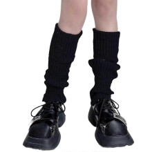 Gebreide winterse beenwarmers, lange sokken, laarsmanchetten, gebreide leggings, kousen, open kniewarmers, mouwen, donkergrijs